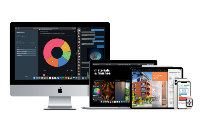 apple devices lineup including iMac, MacBook, iPad, iPhone, and Apple Watch